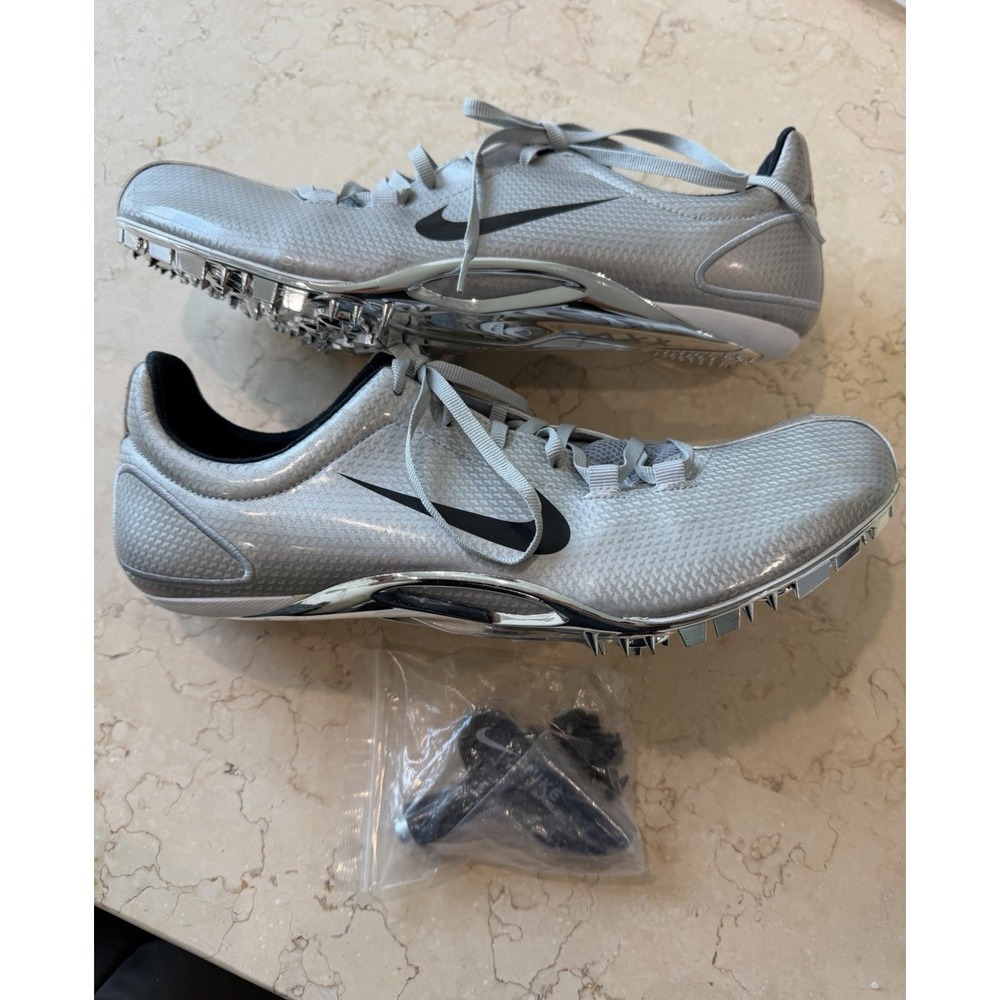 Nike Zoom Track Spike Shoes Silver/Gray Black Metallic US 12 MPN 311893-010